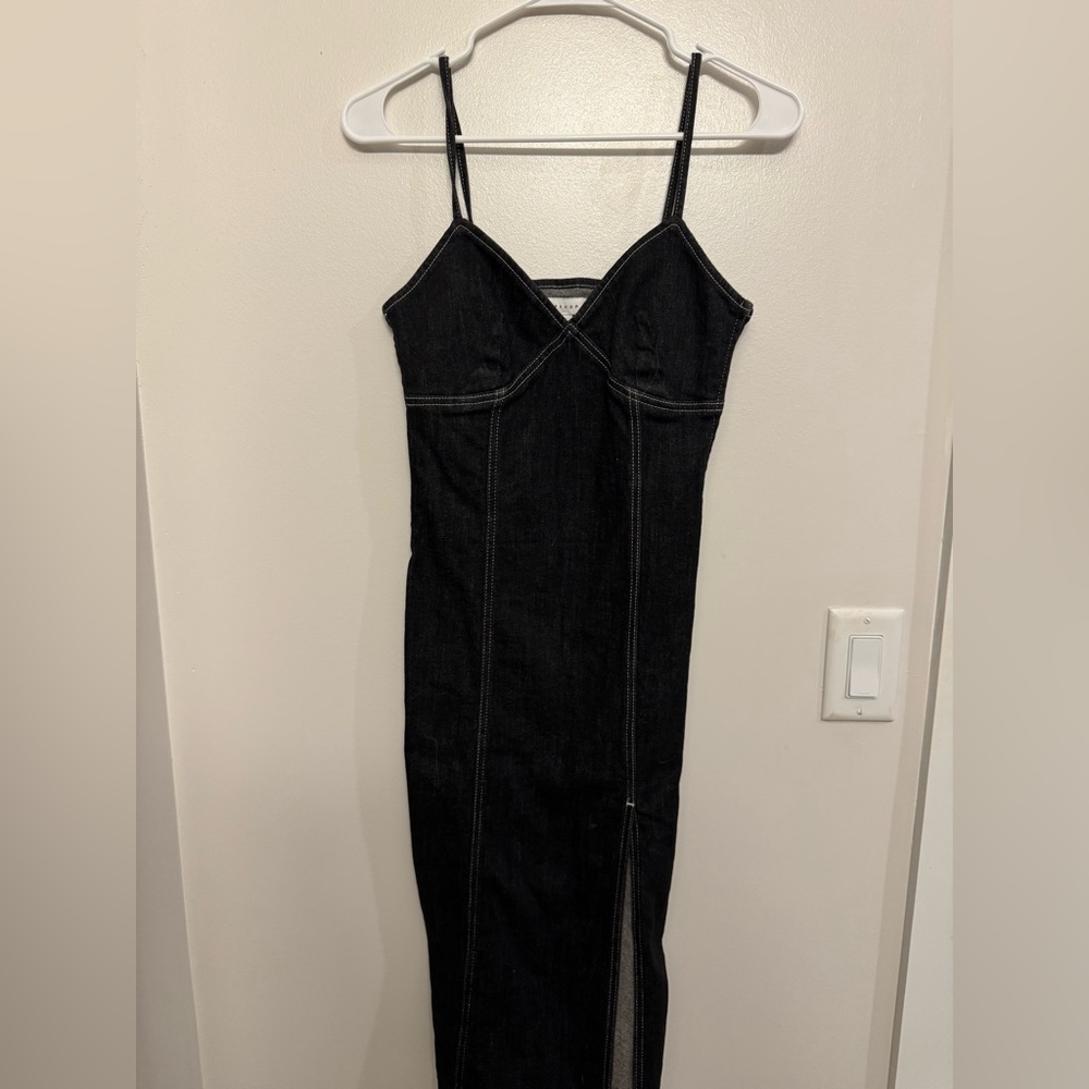 Denim dress top shop fitted